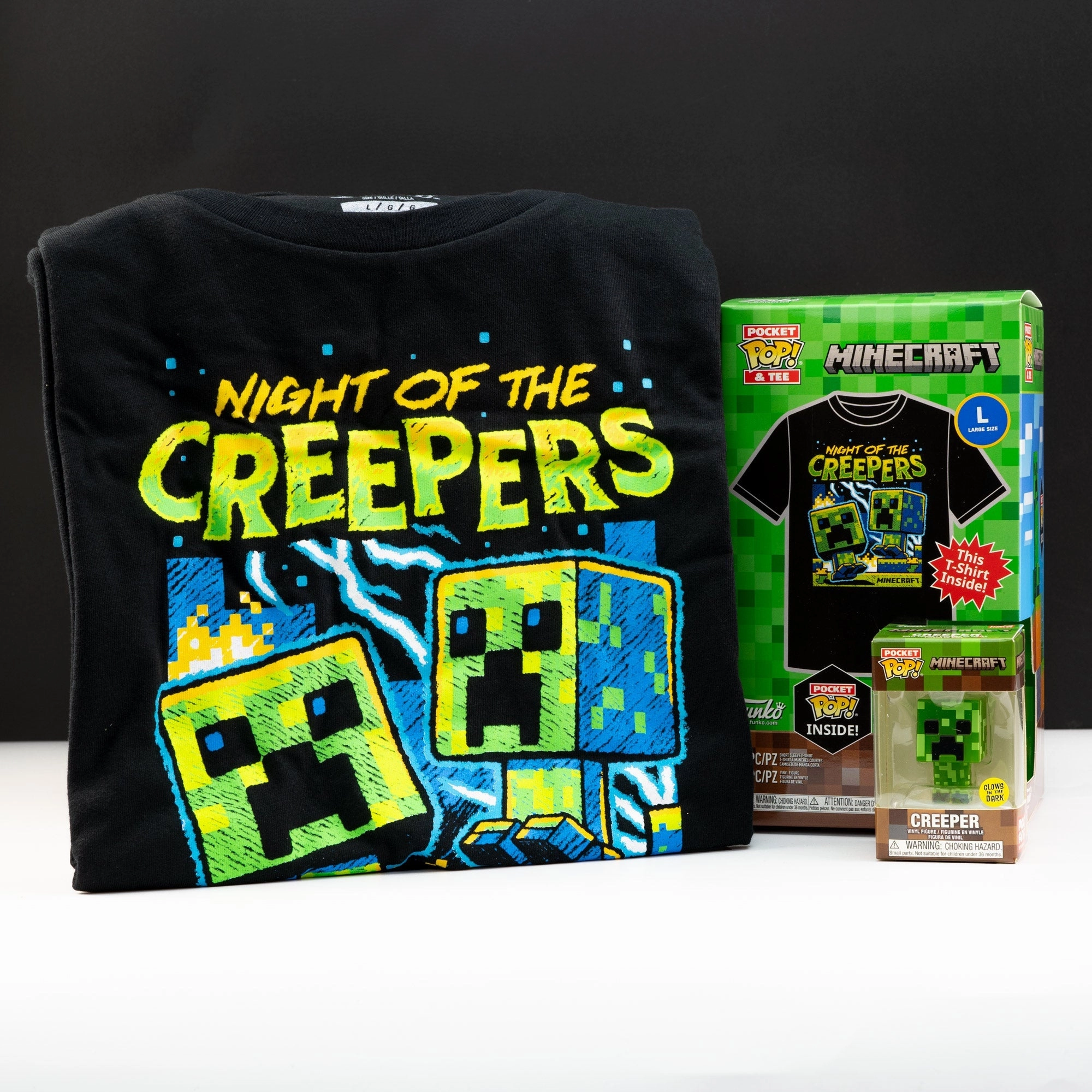 Minecraft Creeper Pocket Pop! Vinyl and Tee Set for Kids