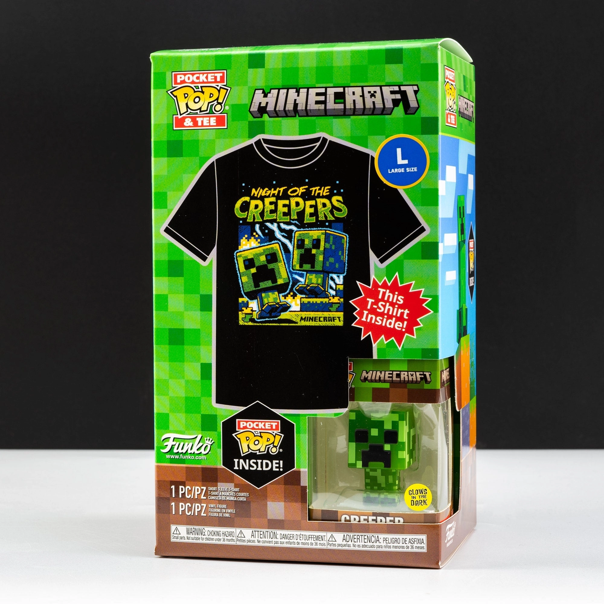Minecraft Creeper Pocket Pop! Vinyl and Tee Set for Kids
