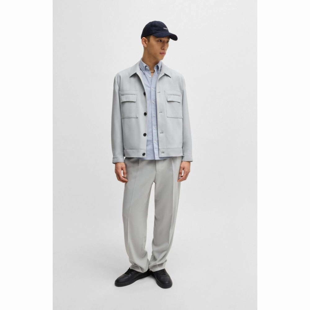 Modern-fit jacket in stretch twill