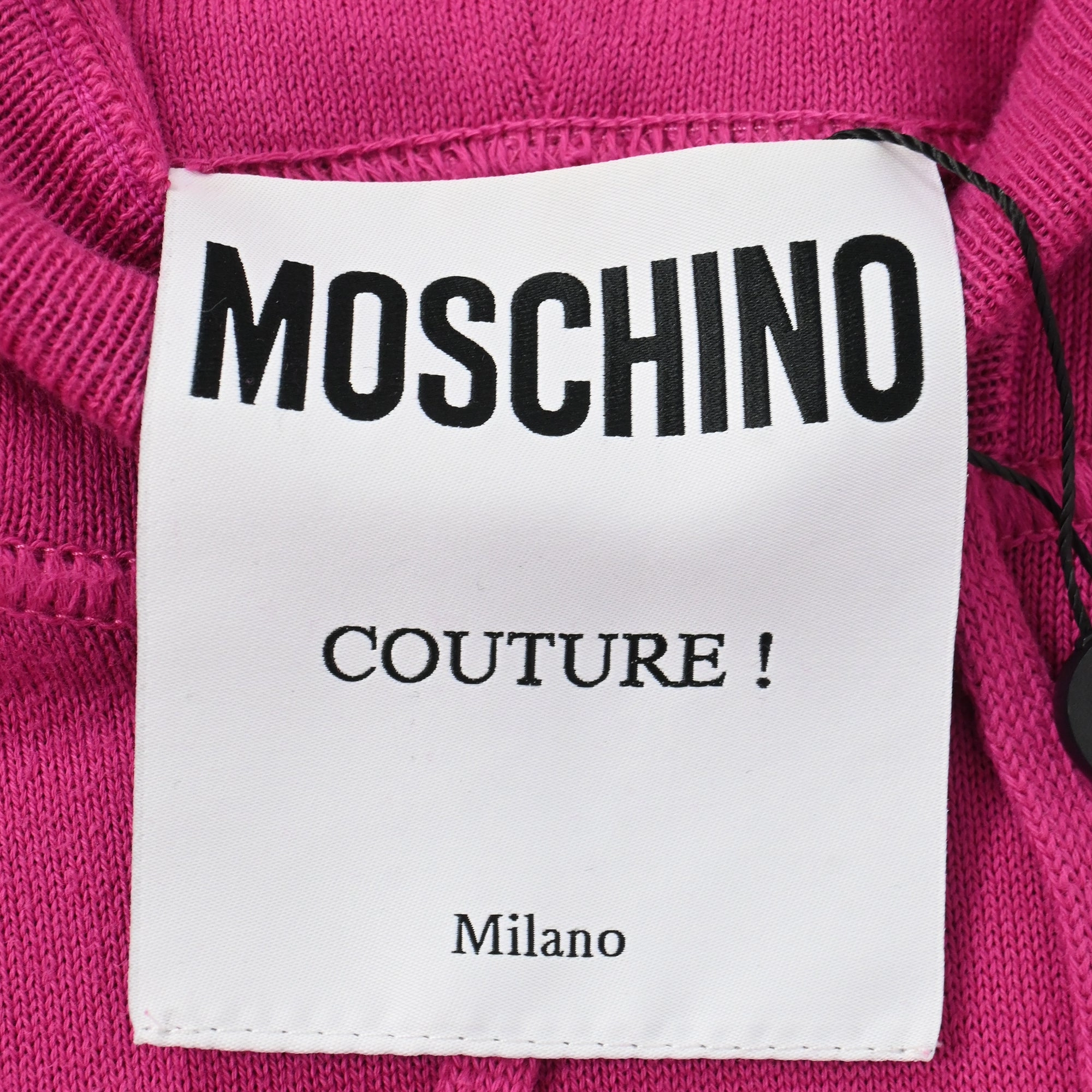Moschino Couture Bear Hoodie in Pink Cotton