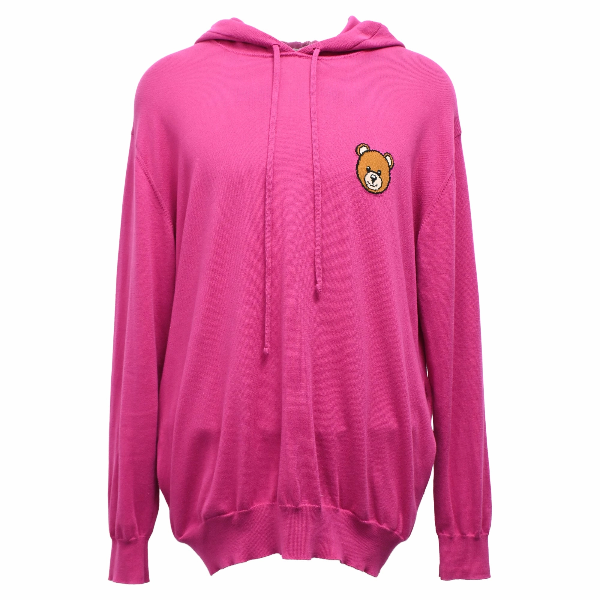 Moschino Couture Bear Hoodie in Pink Cotton