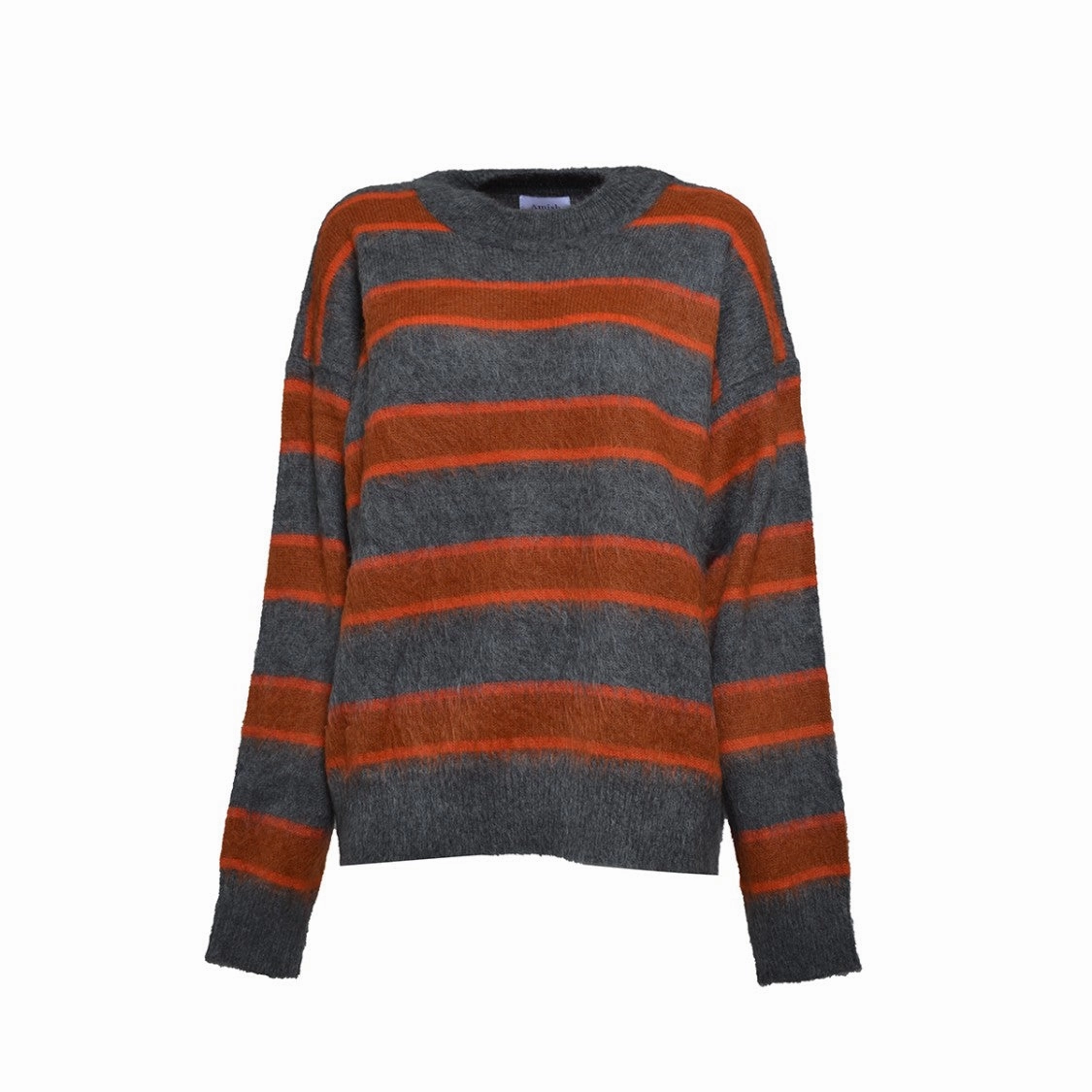 Multicolor Striped Mohair Wool Blend Pullover