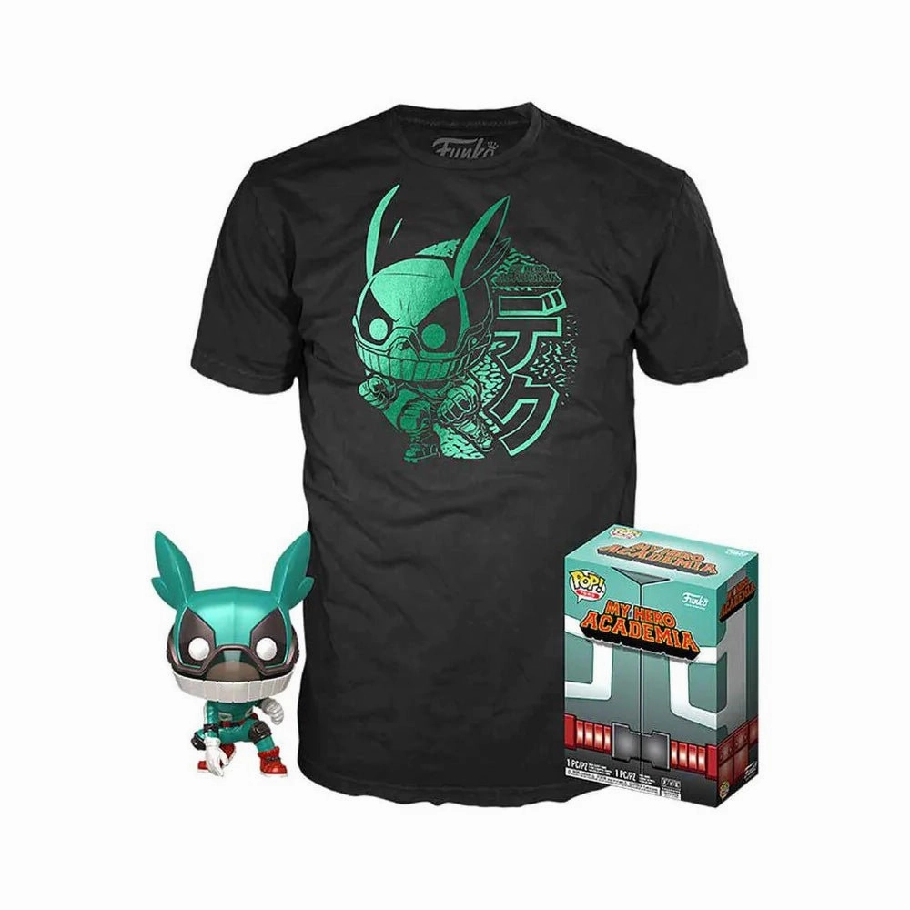 My Hero Academia Deku with Helmet Funko Pop! Vinyl and Tee Set