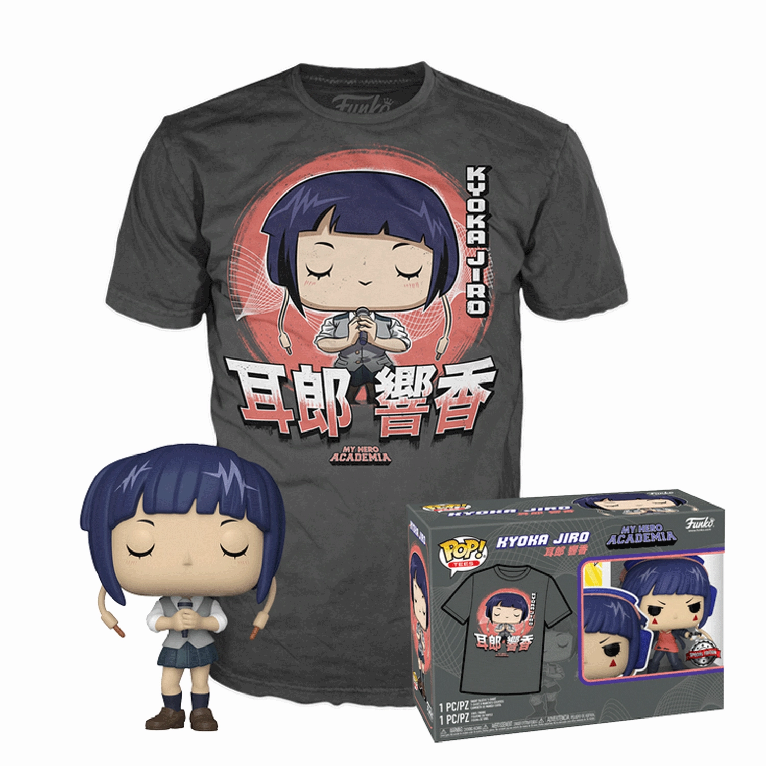 My Hero Academia Jirou with Microphone Pop! Vinyl and Tee Set