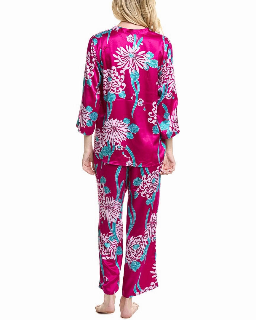 N Natori Taipel Geo Ruby & Gold Print PJ Set