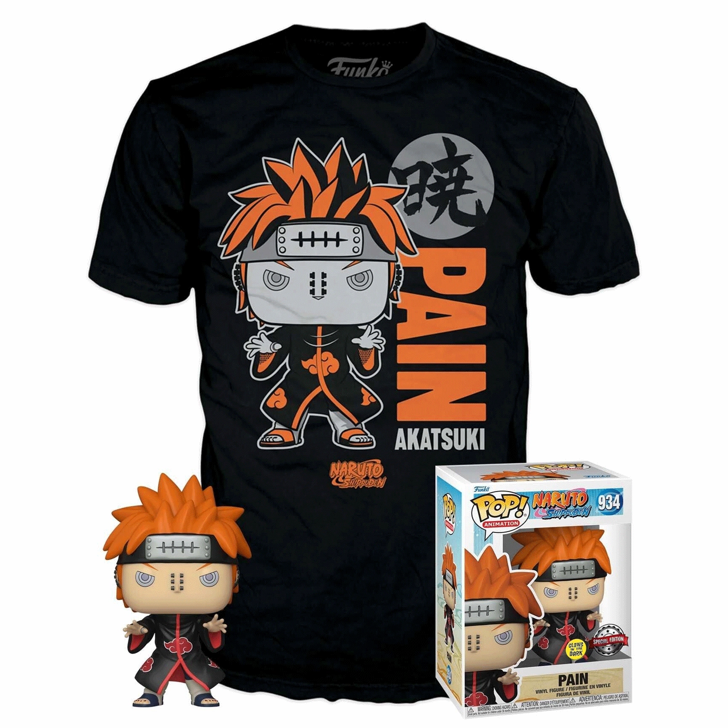 Naruto Pain (Glow in the Dark) Pop! Vinyl and Tee Set