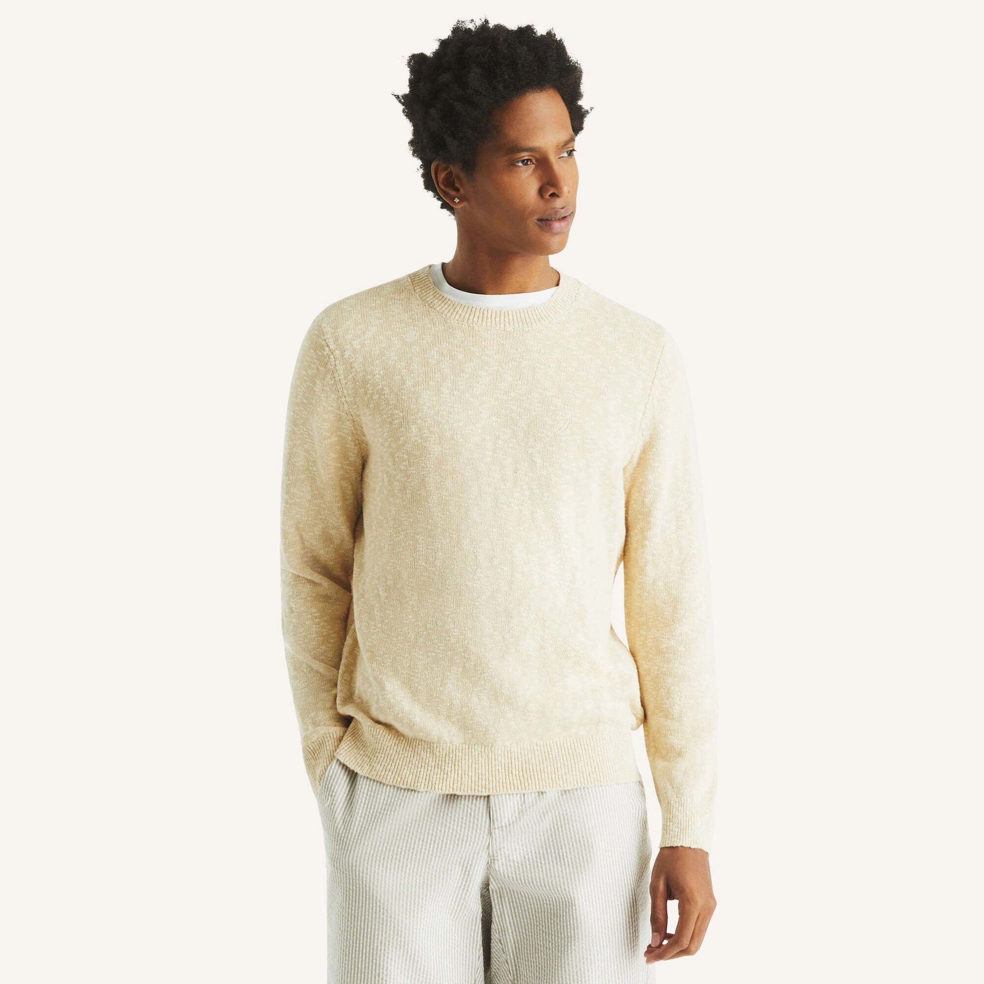 Nautica Mens Linen Crewneck Sweater