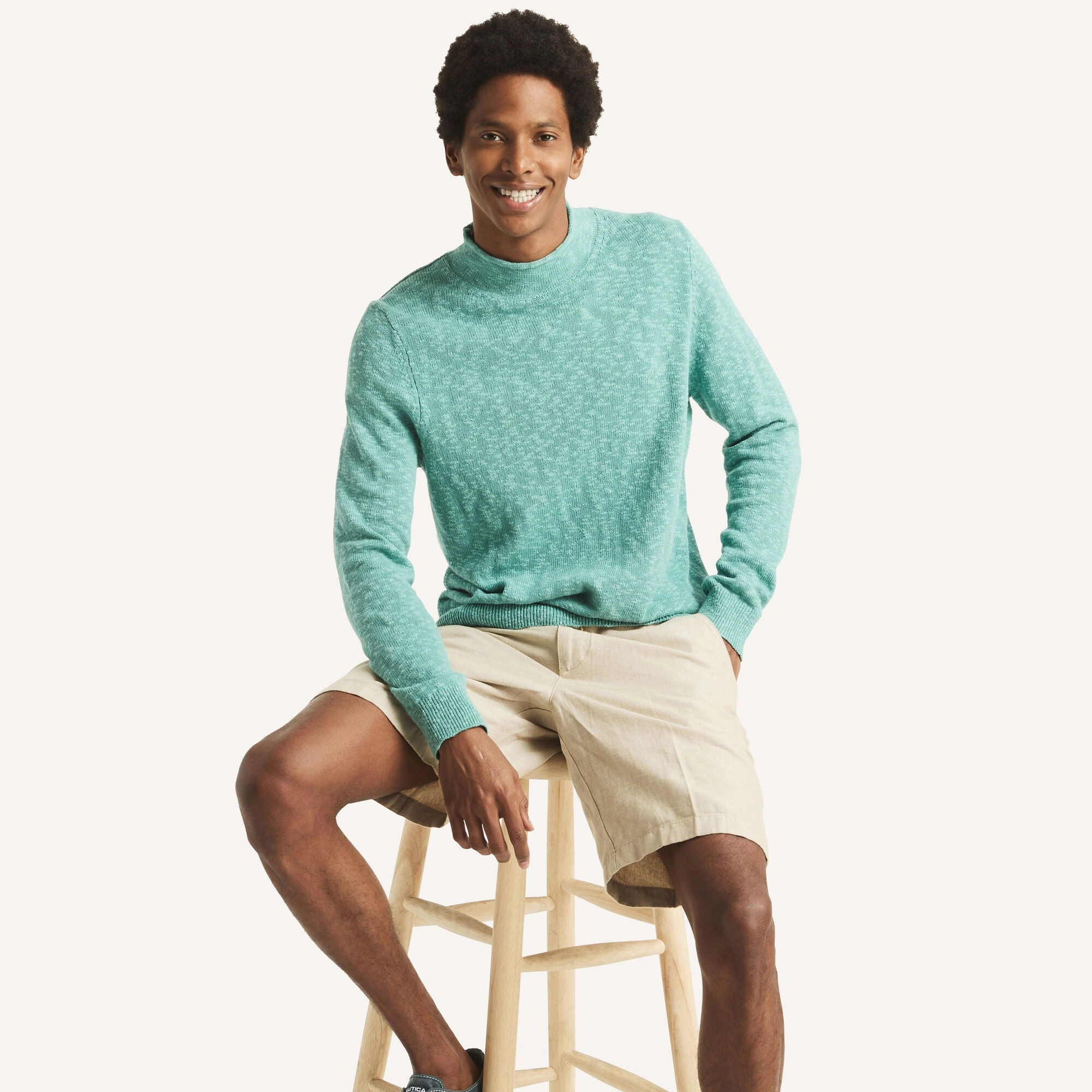 Nautica Mens Linen Crewneck Sweater