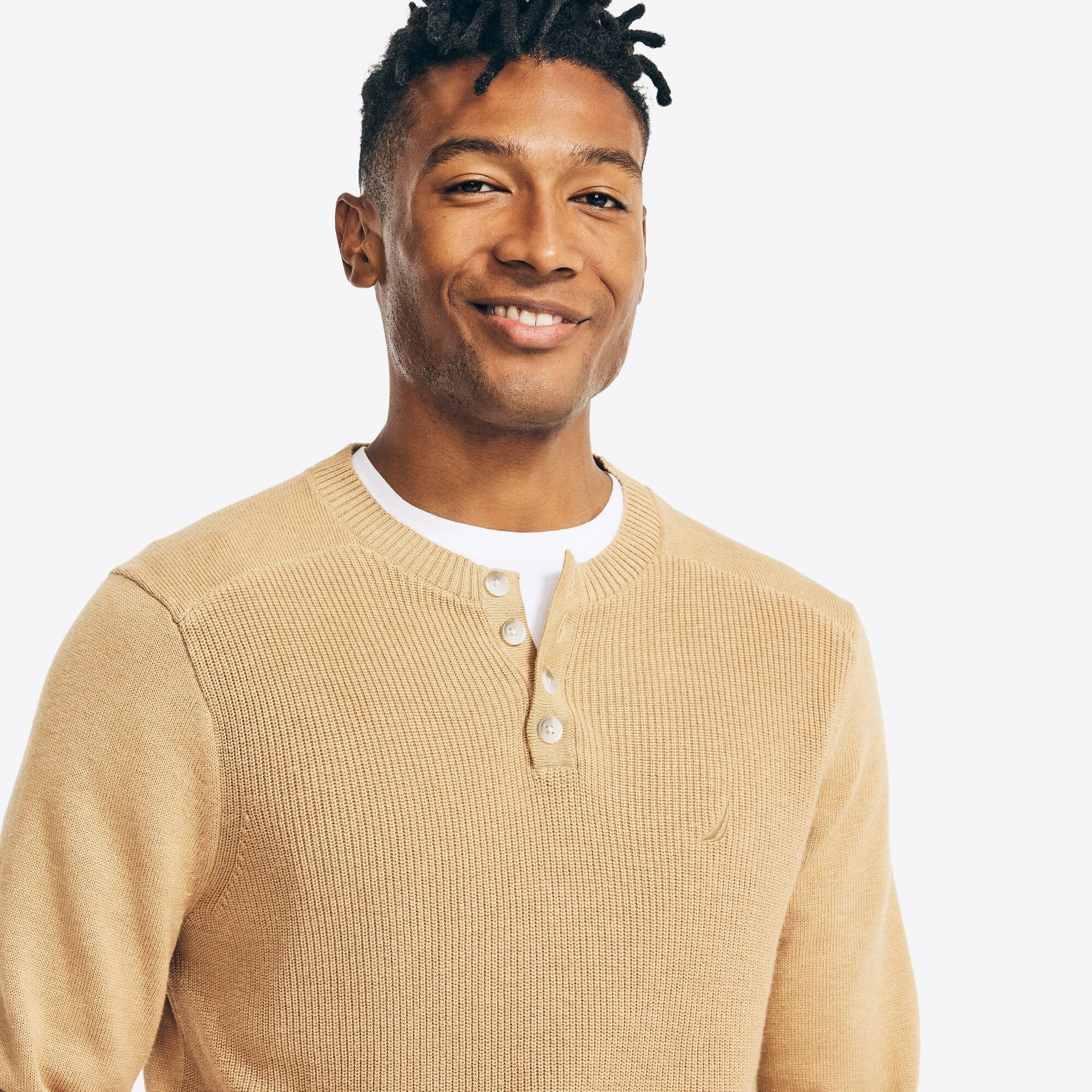 Nautica Mens Long-Sleeve Henley Sweater