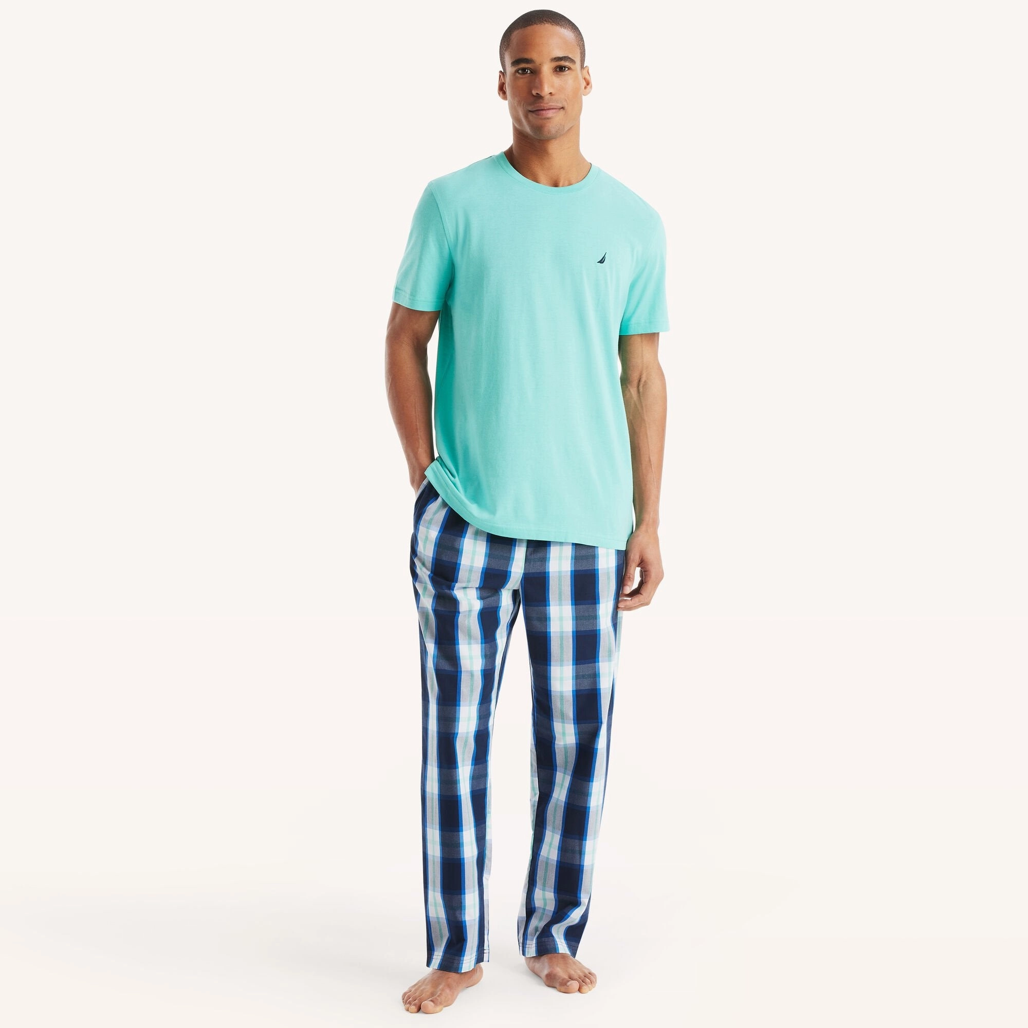 Nautica Mens Plaid Pajama Pant Set