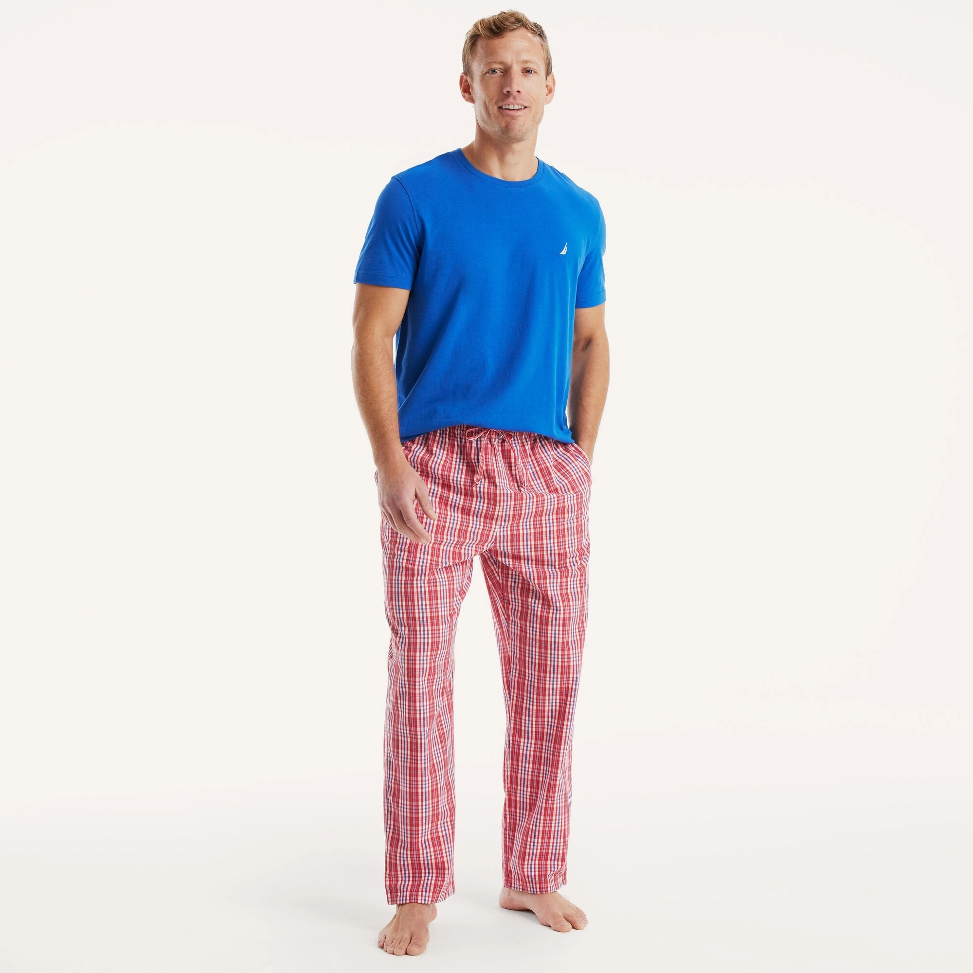 Nautica Mens Plaid Pajama Pant Set