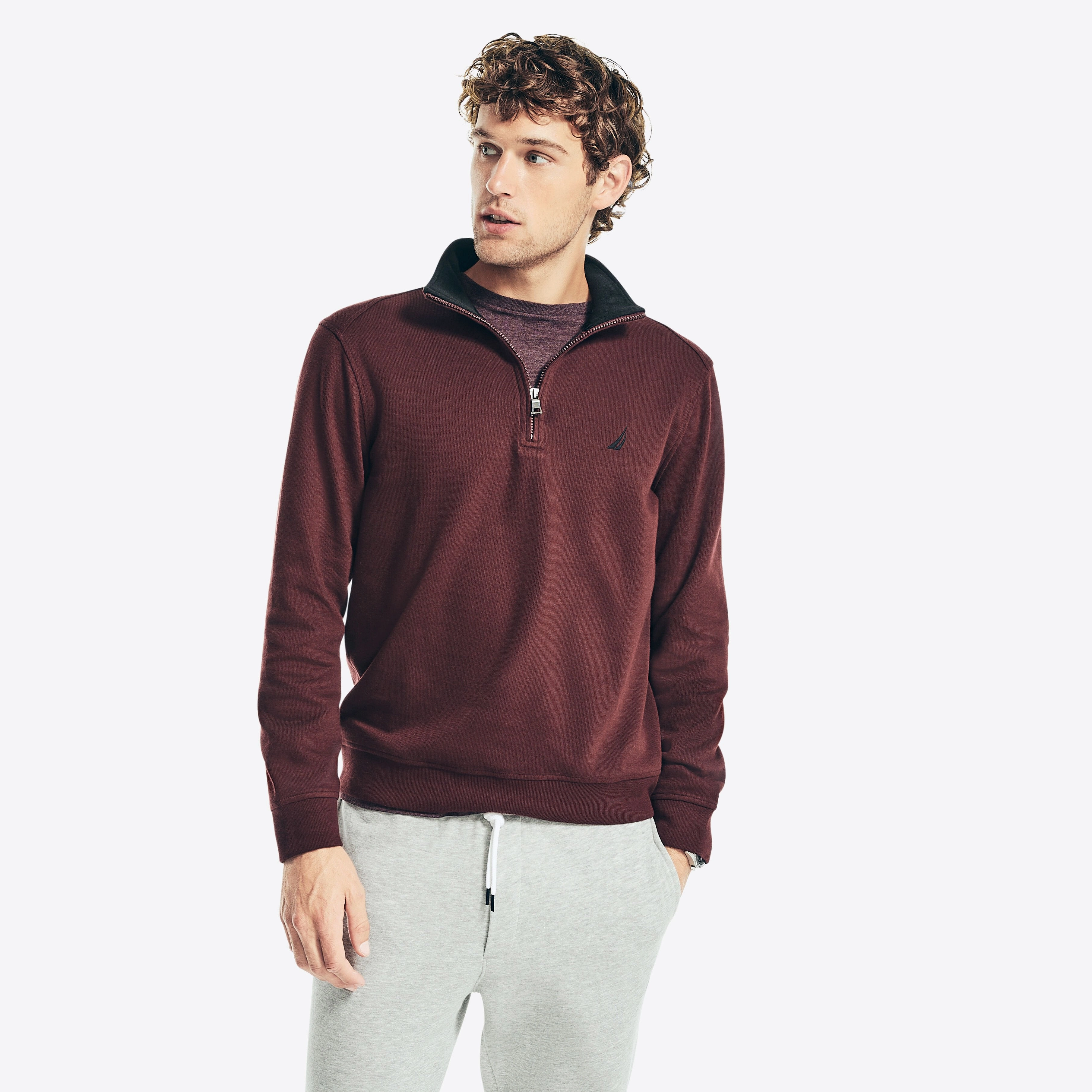 Nautica Mens Quarter-Zip Sweatshirt