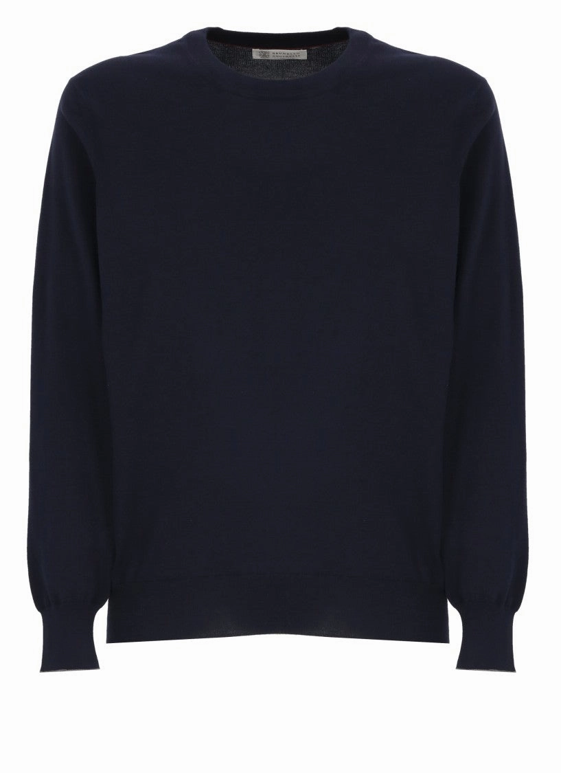 Navy Blue Cotton Sweater