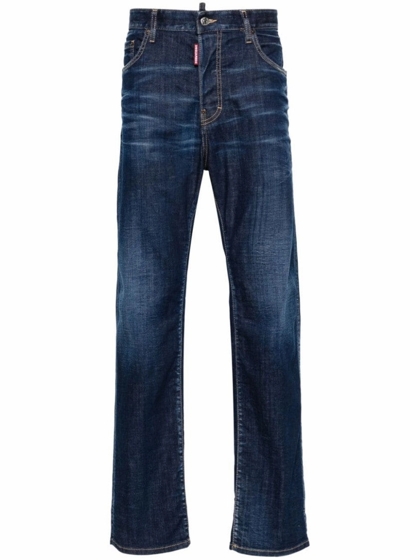 Navy Blue Denim Cotton Jeans