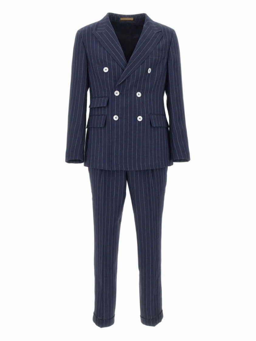 Navy Blue Double-Breasted Suit