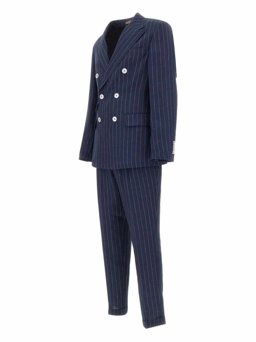 Navy Blue Double-Breasted Suit