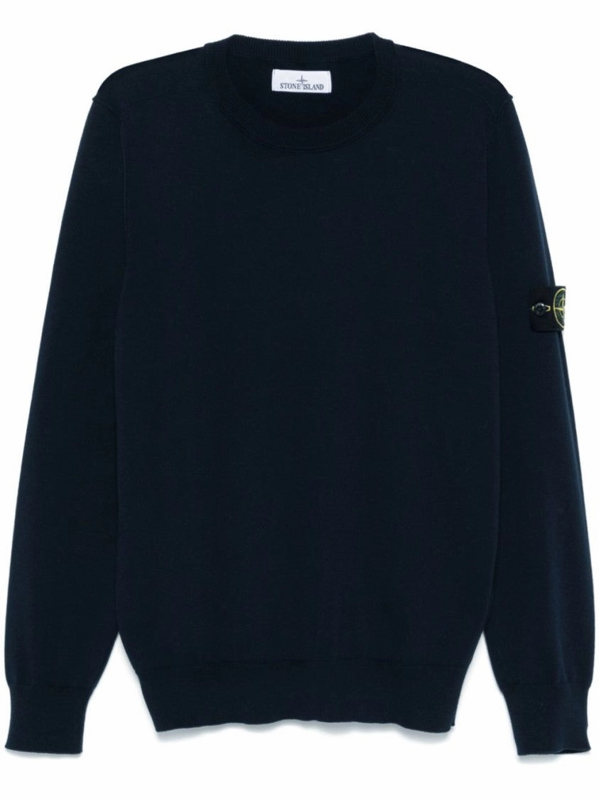 Navy Blue Sweater With Detachable Compass Badge