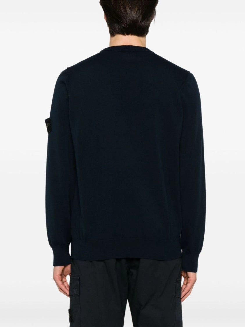 Navy Blue Sweater With Detachable Compass Badge