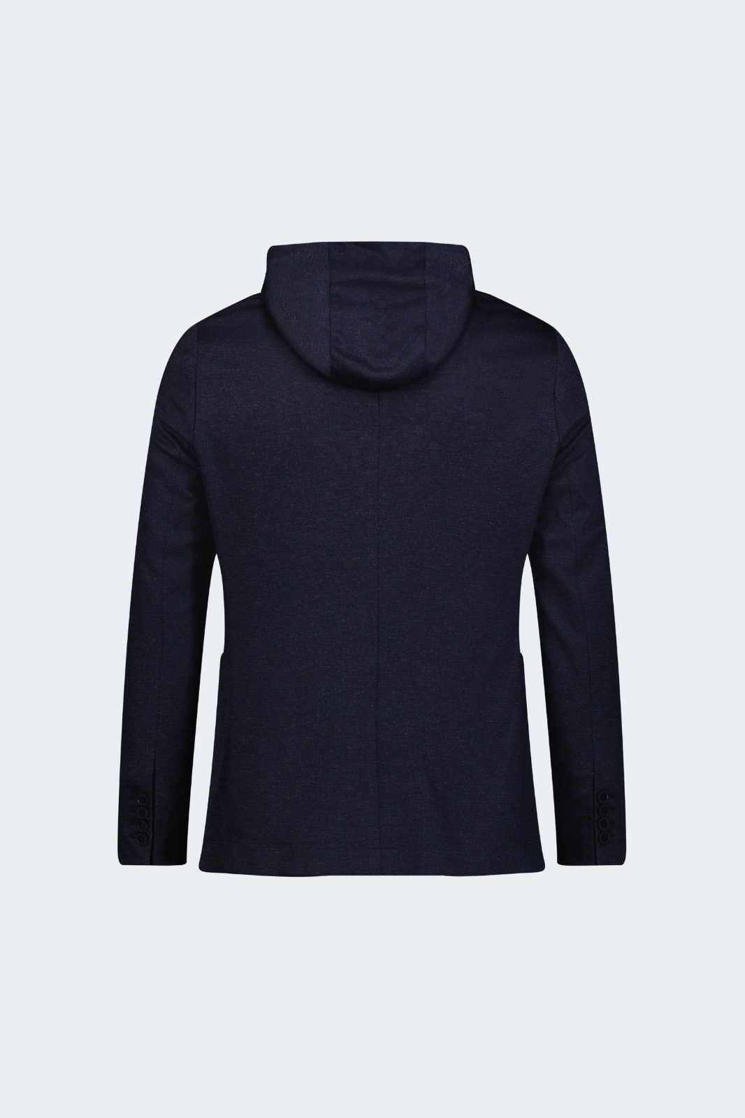 Navy with Grey Heather Knit Hooded Button Sportcoat