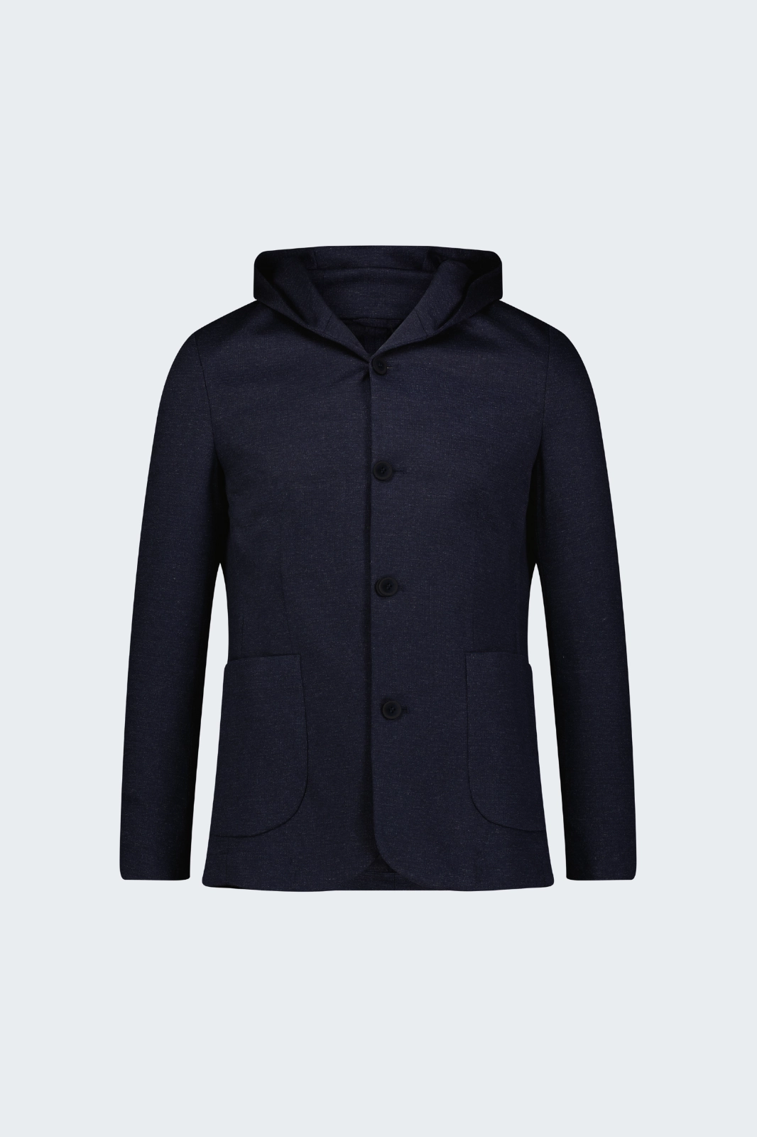 Navy with Grey Heather Knit Hooded Button Sportcoat
