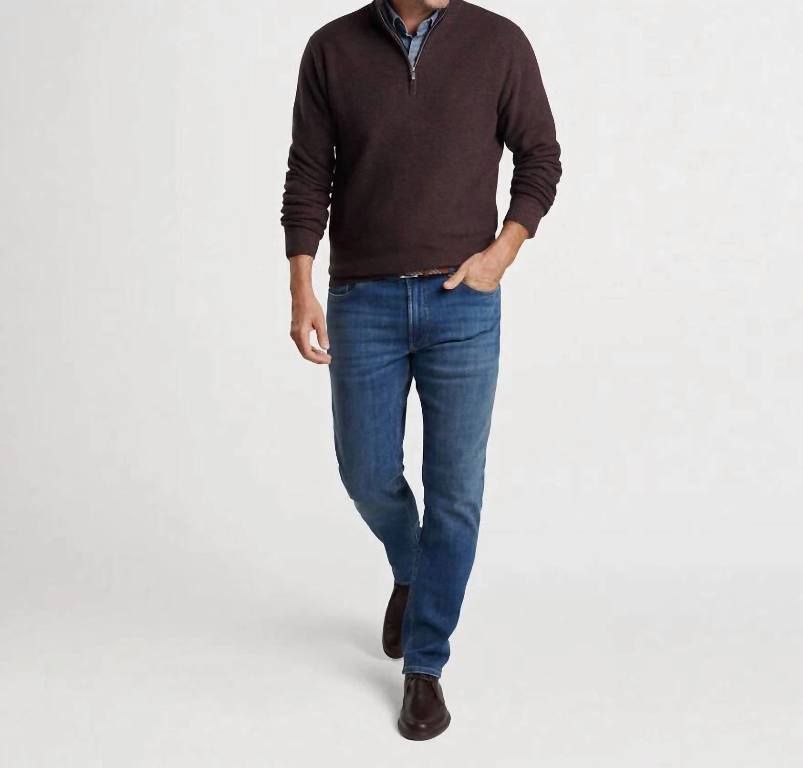 Nevis Twisted Quarter Zip Sweater In Midnight Canopy
