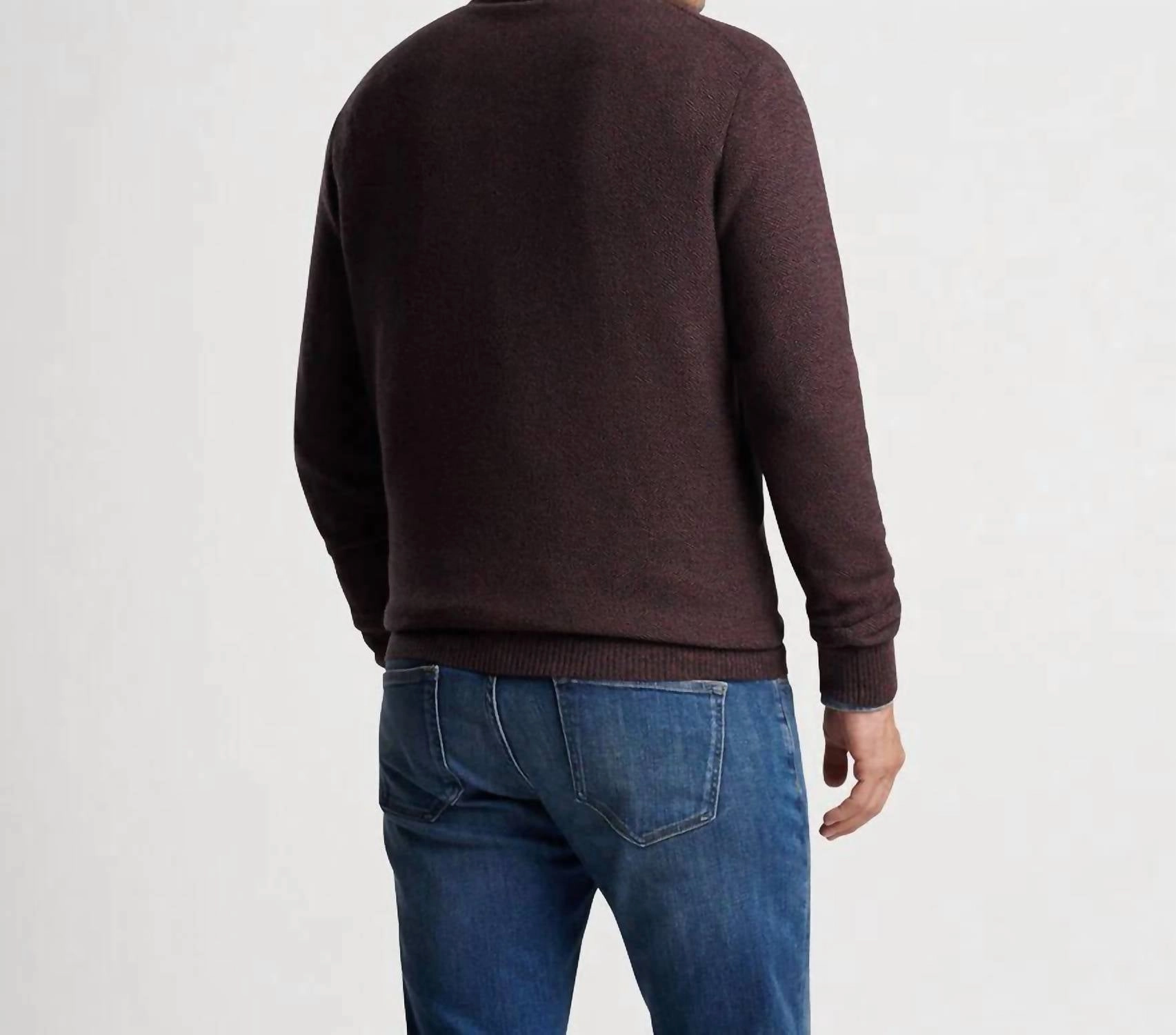 Nevis Twisted Quarter Zip Sweater In Midnight Canopy
