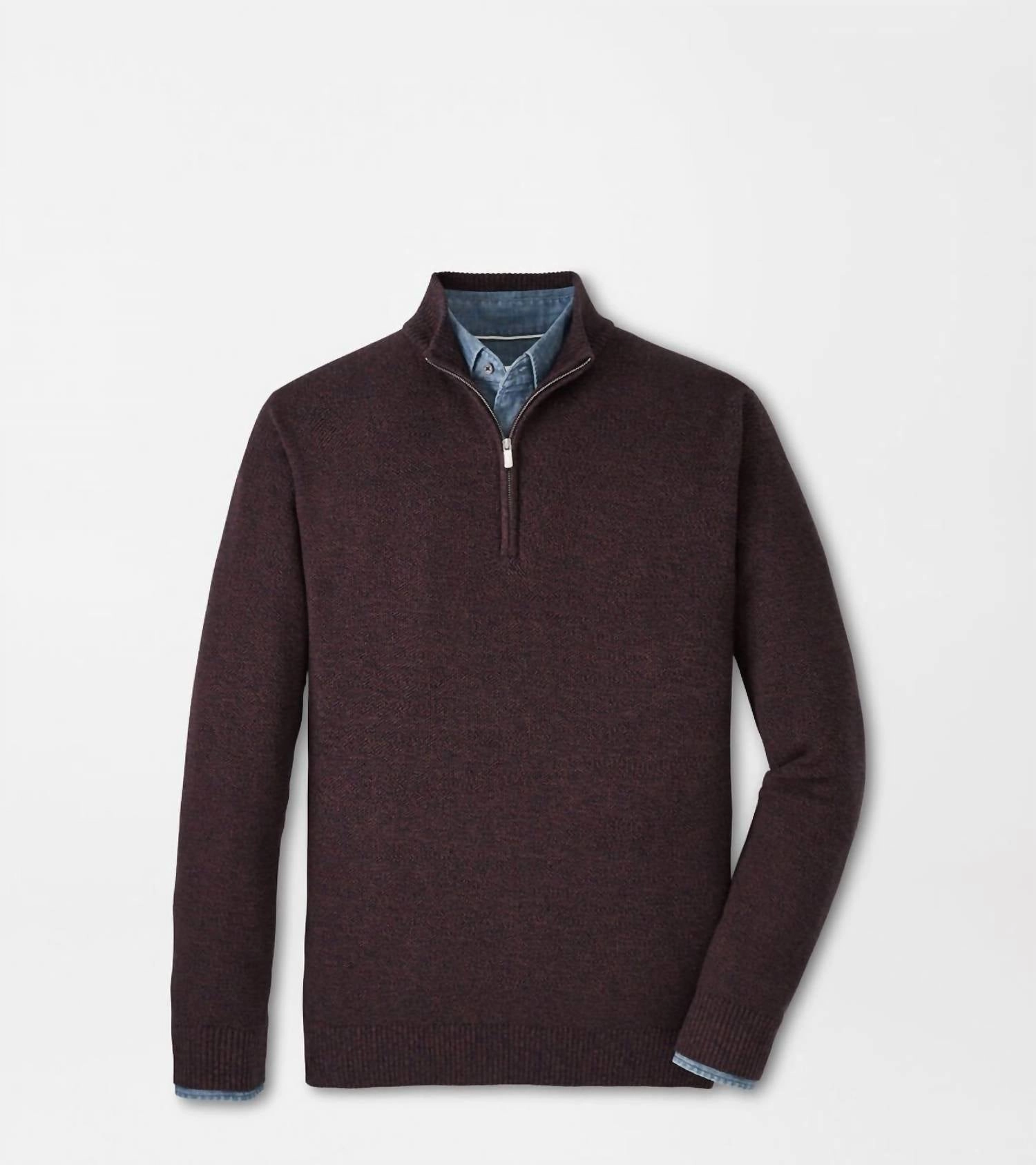 Nevis Twisted Quarter Zip Sweater In Midnight Canopy