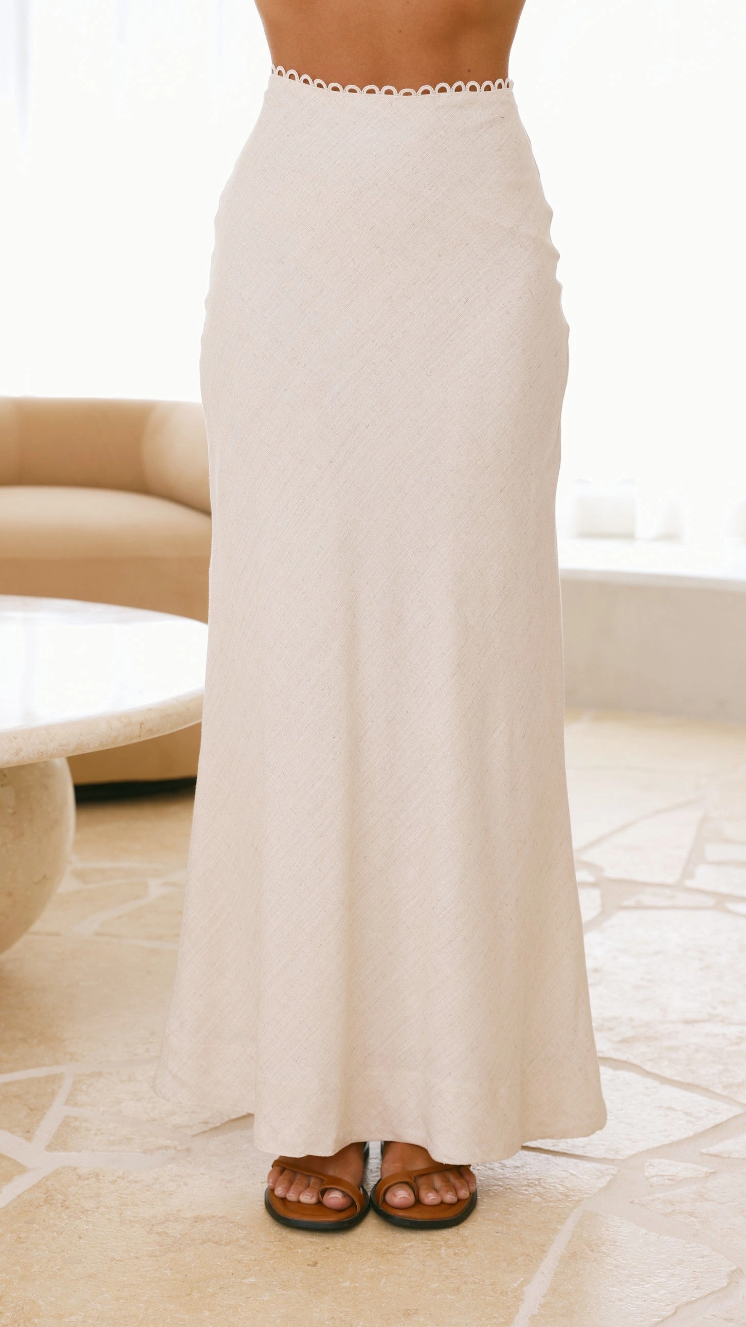 Nila Maxi Skirt - Oat