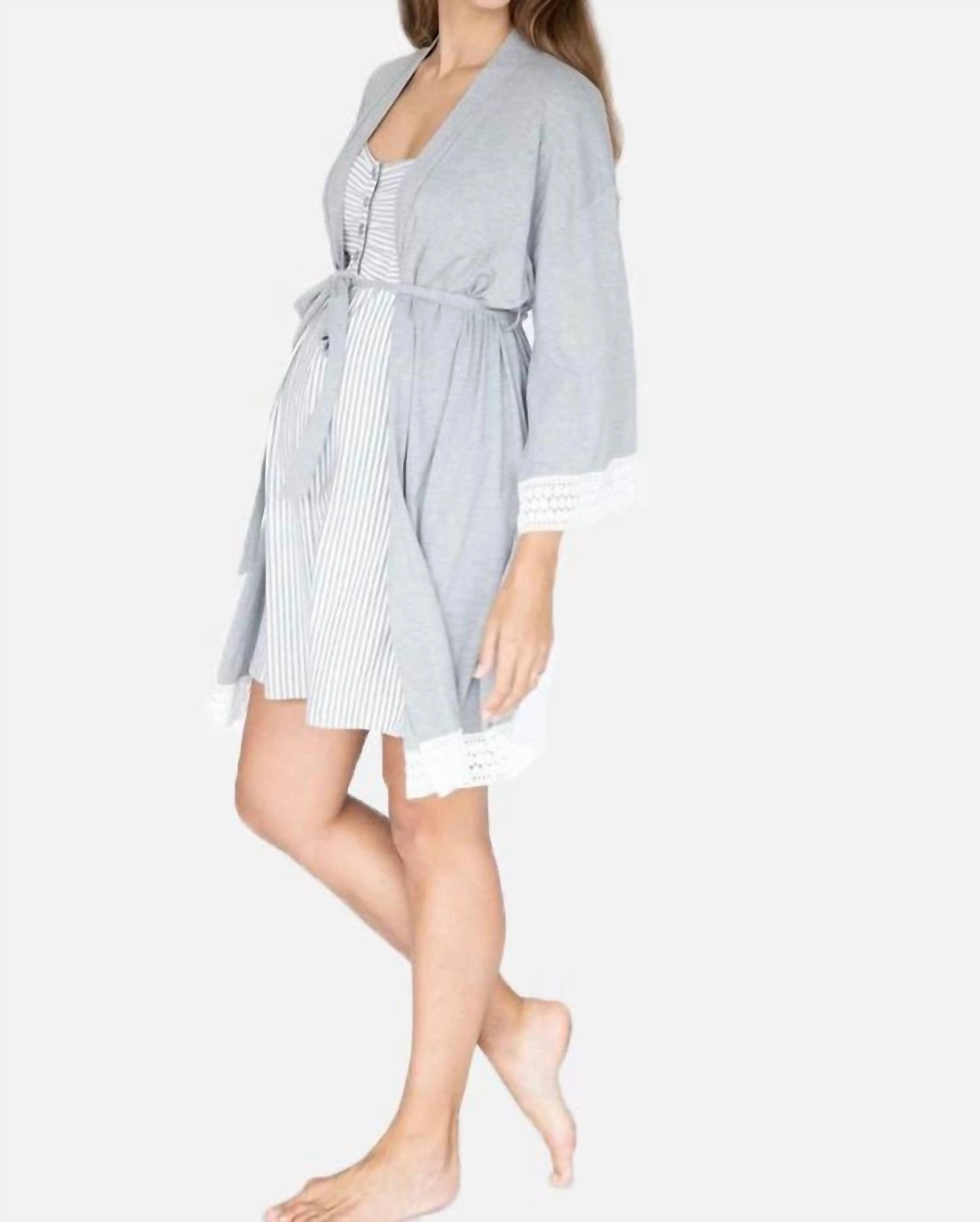 Nursing Loungewear   Layette Set In Light Gray