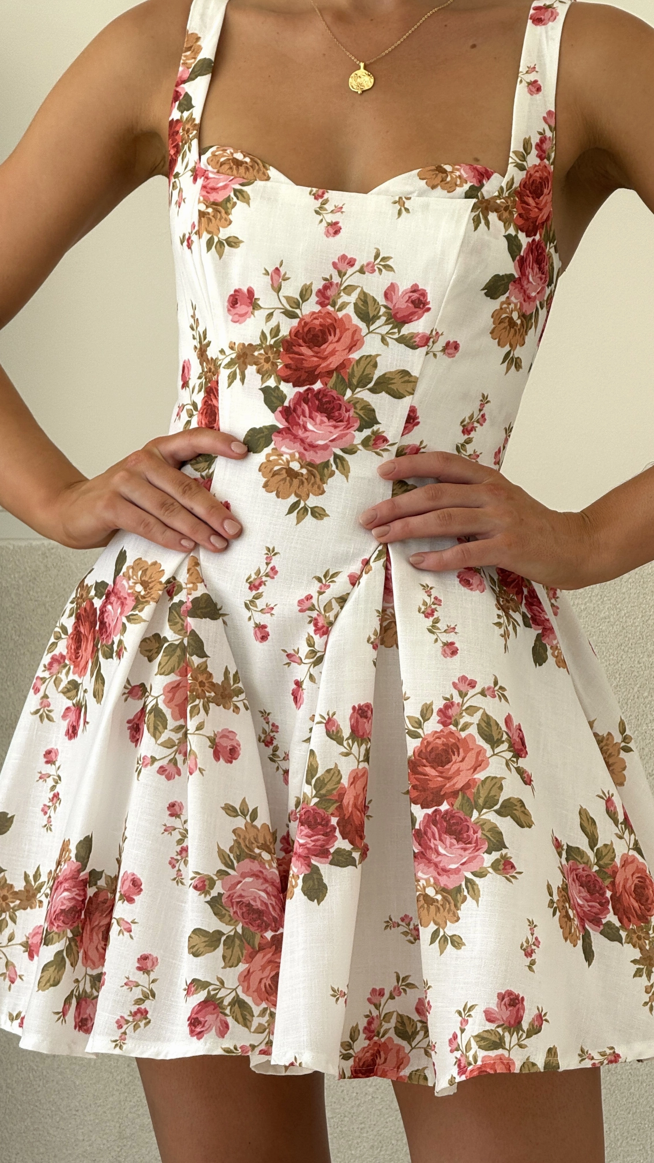 Oksana Mini Dress - White Floral