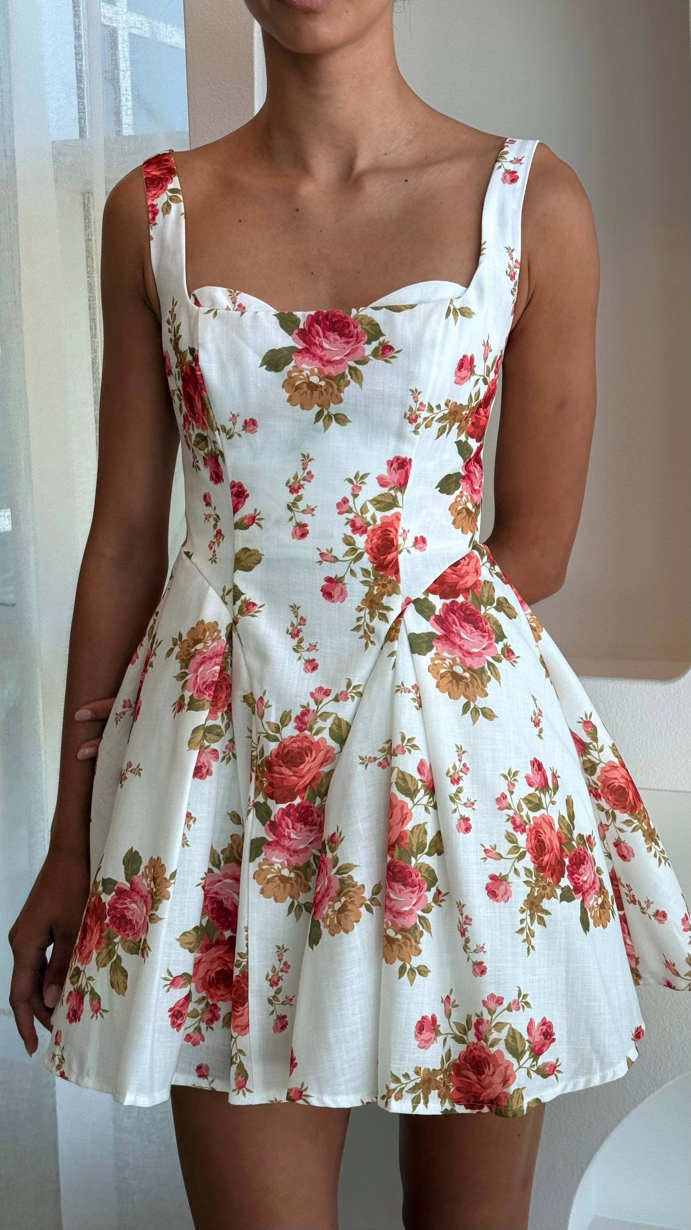 Oksana Mini Dress - White Floral