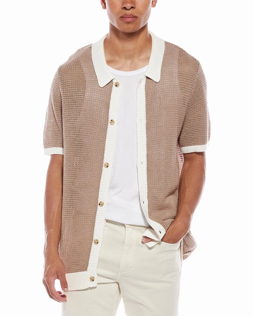 Onia Linen Button-Up Sweater