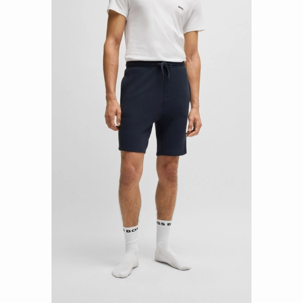 Ottoman-jersey pajama shorts with embroidered logo