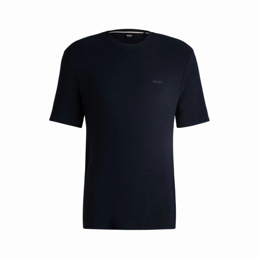 Ottoman-jersey pajama T-shirt with embroidered logo