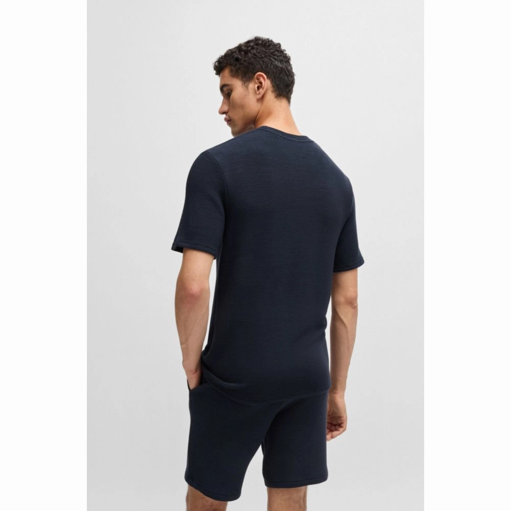 Ottoman-jersey pajama T-shirt with embroidered logo