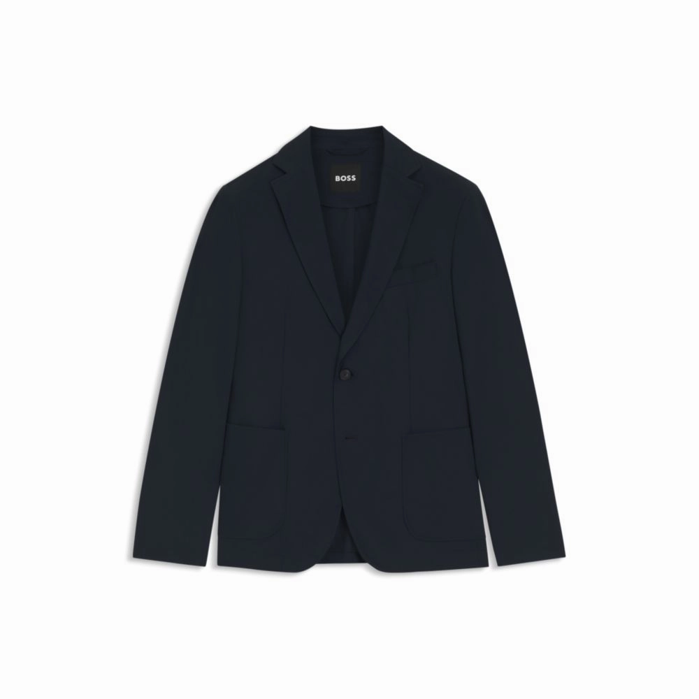 Packable slim-fit blazer in water-repellent stretch fabric