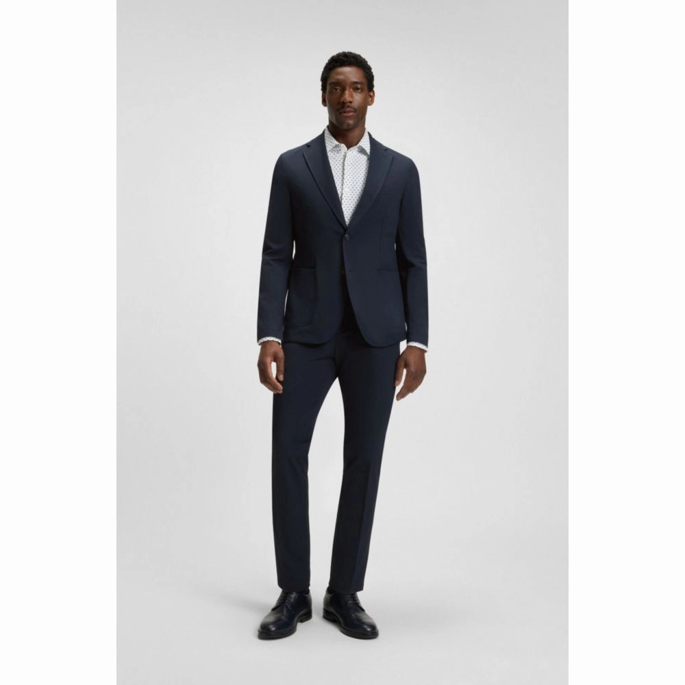 Packable slim-fit blazer in water-repellent stretch fabric