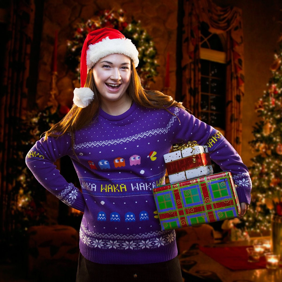 Pacman Knitted Christmas Jumper / Sweater