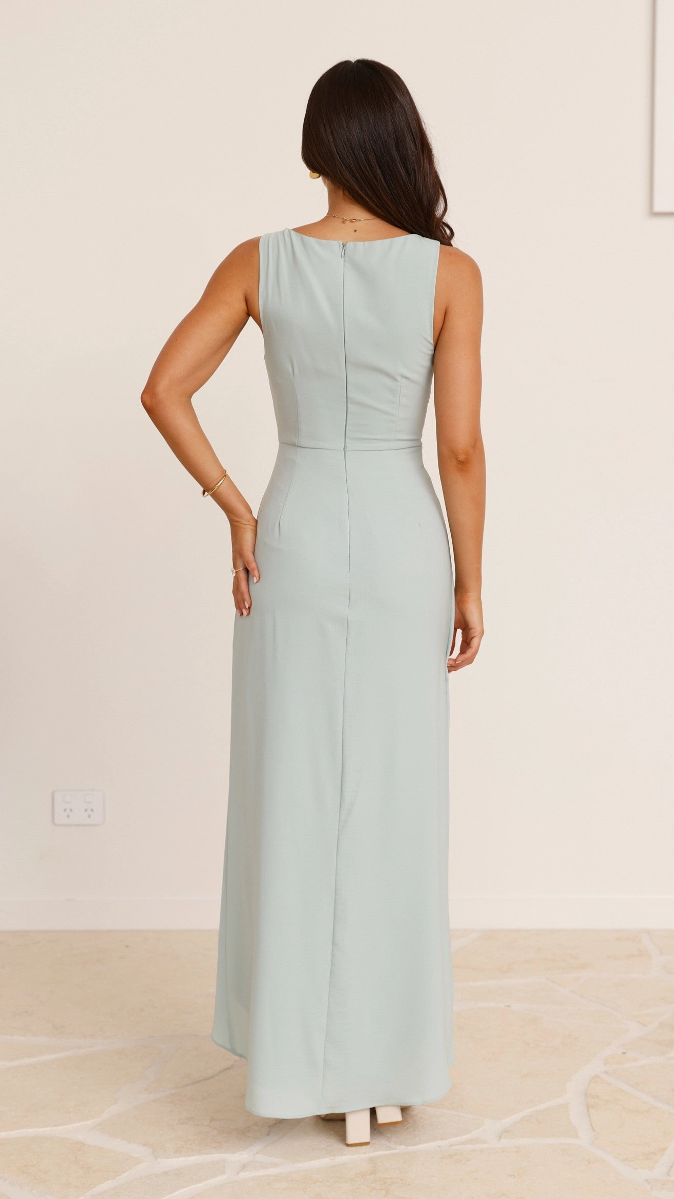 Pamela V Neck Maxi Dress - Sage