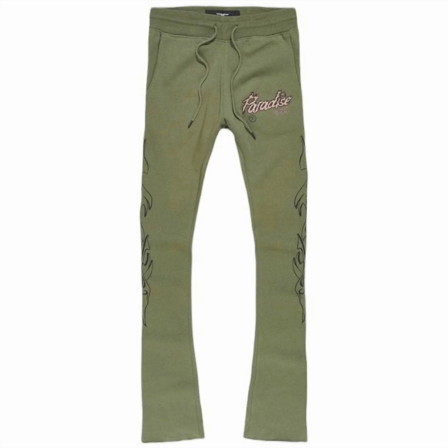 Paradise Tour Stacked Sweatpants In Sage