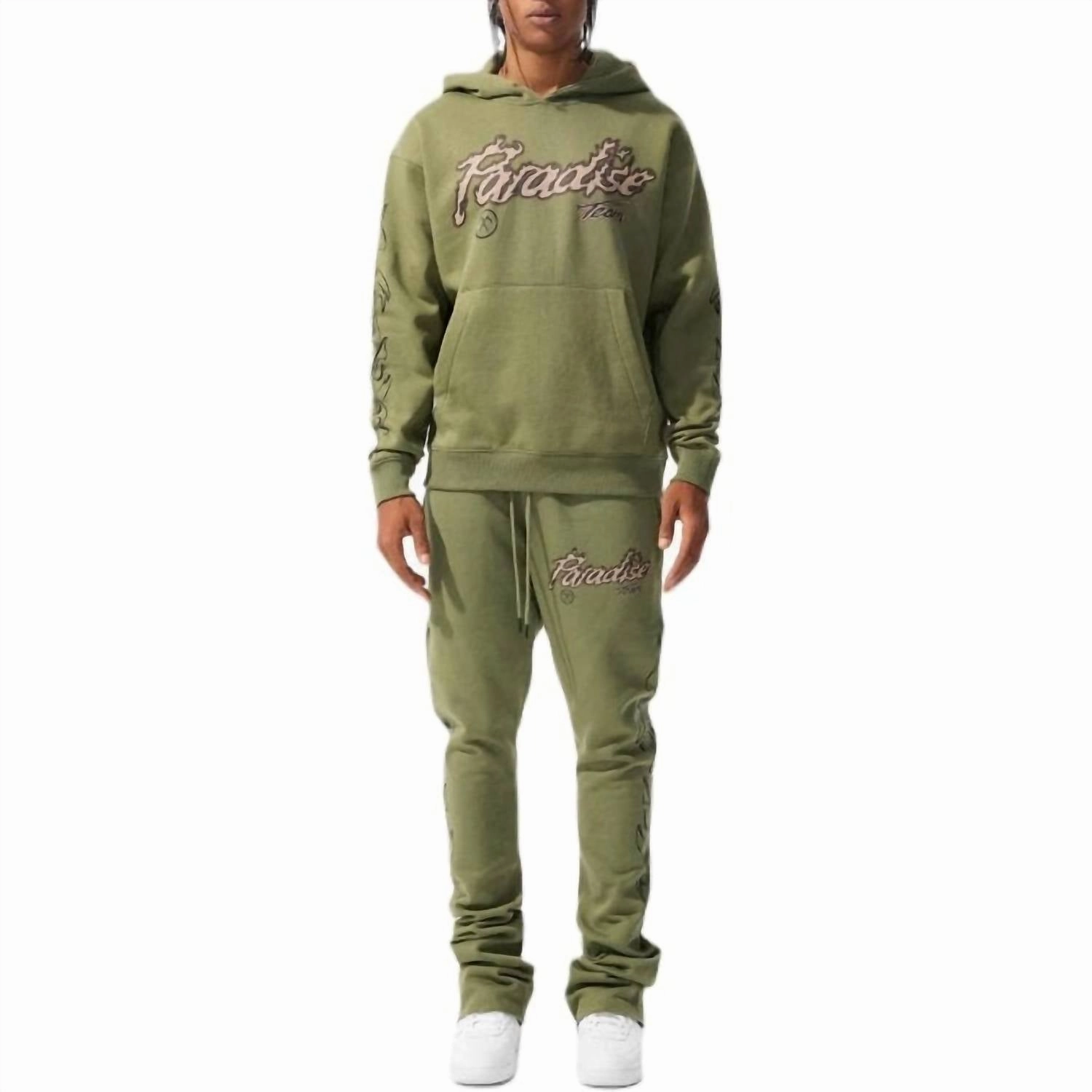 Paradise Tour Stacked Sweatpants In Sage