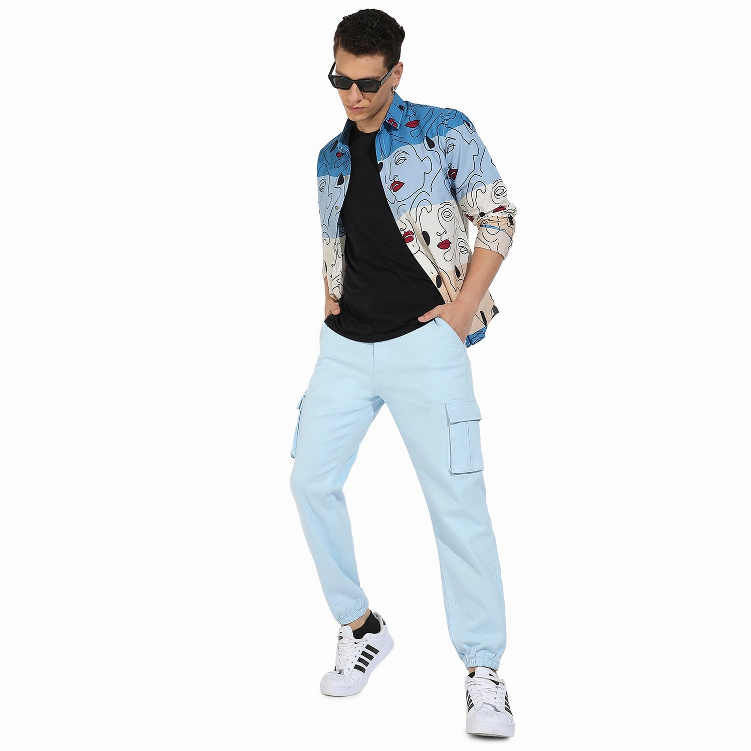 Pastel Cuffed Hem Cargo Trousers