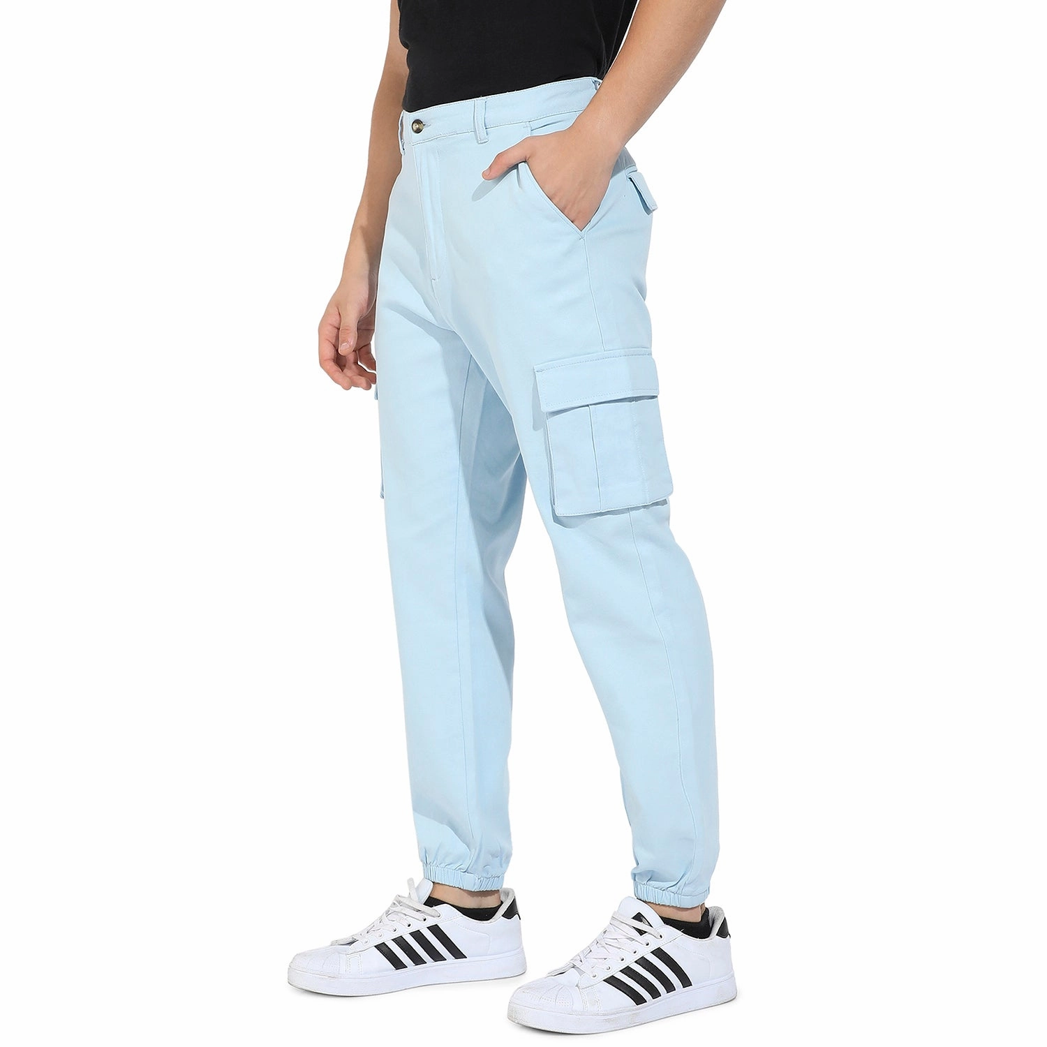 Pastel Cuffed Hem Cargo Trousers