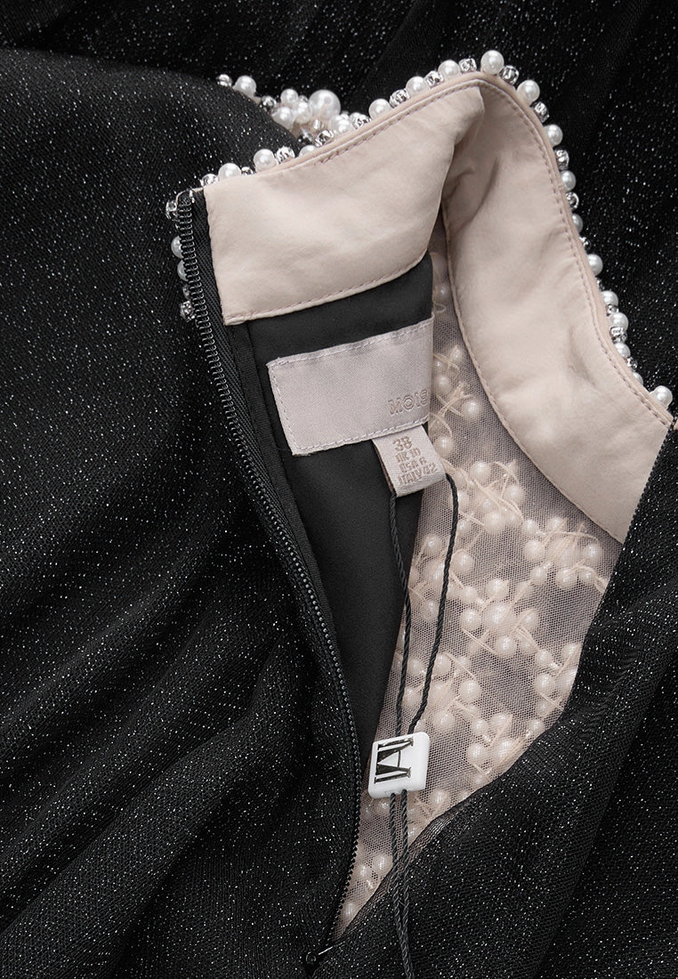 Pearl-detail Lurex Organza Gown