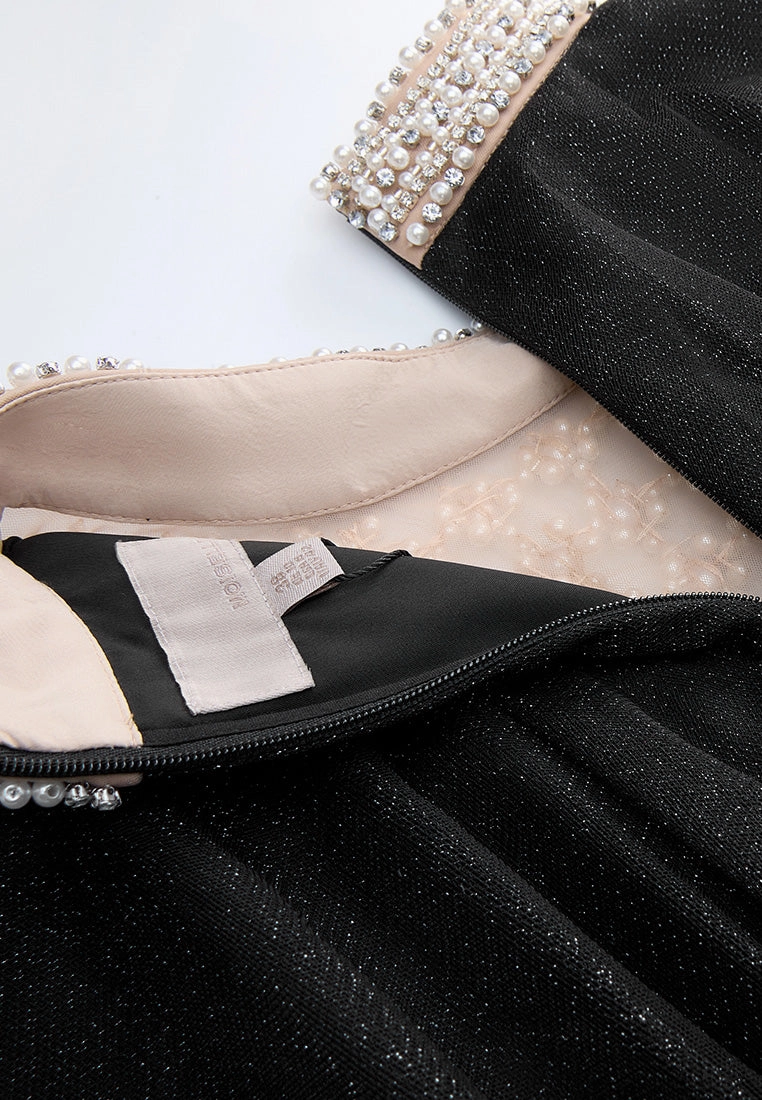 Pearl-detail Lurex Organza Gown