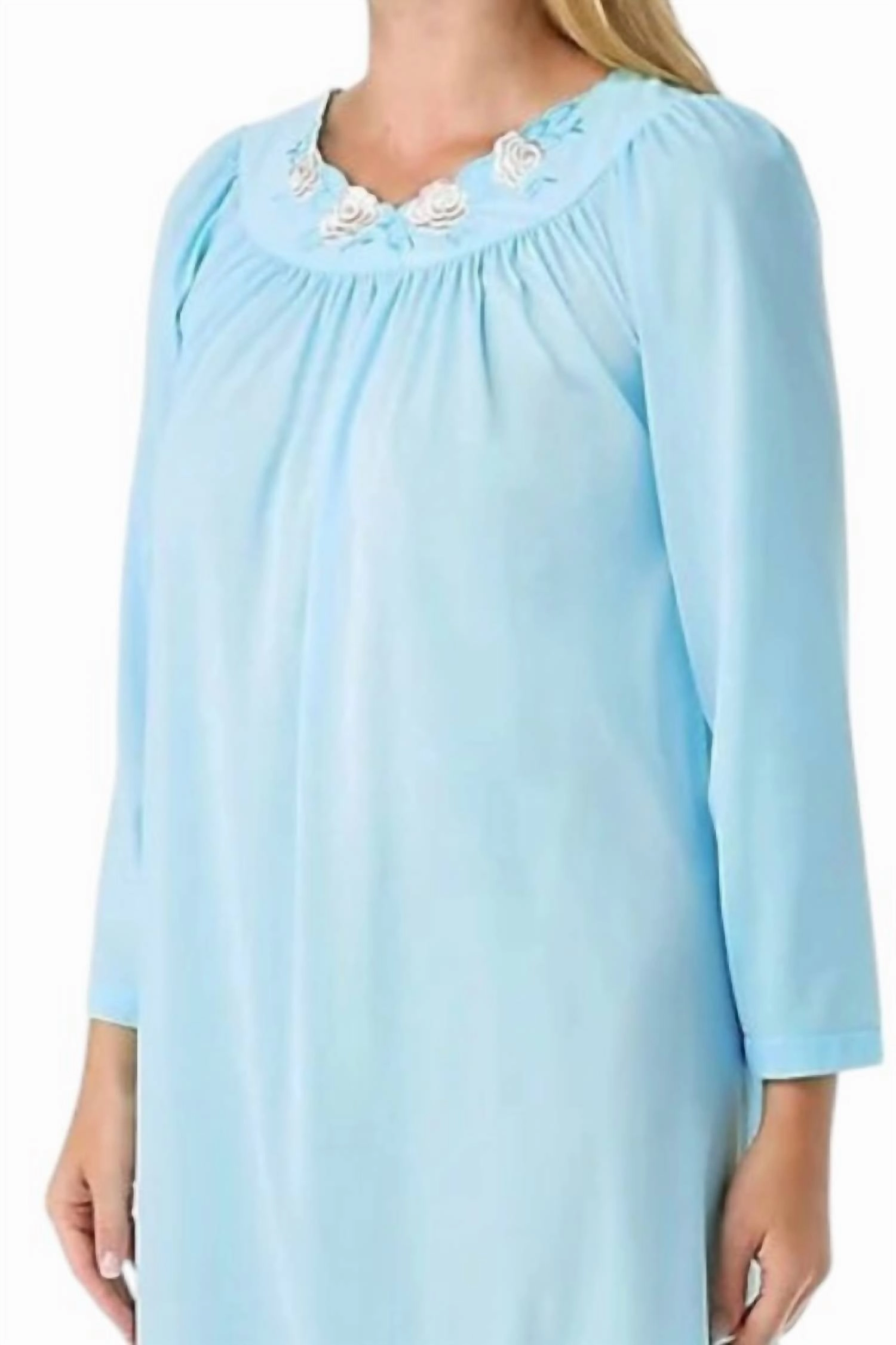 Petals 53 Inch Long Sleeve Gown In Blue