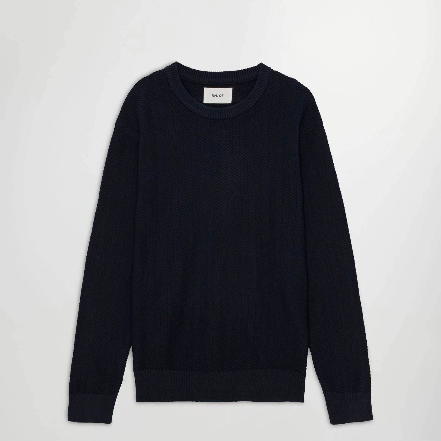 Pete Crew Sweater In Navy Melange