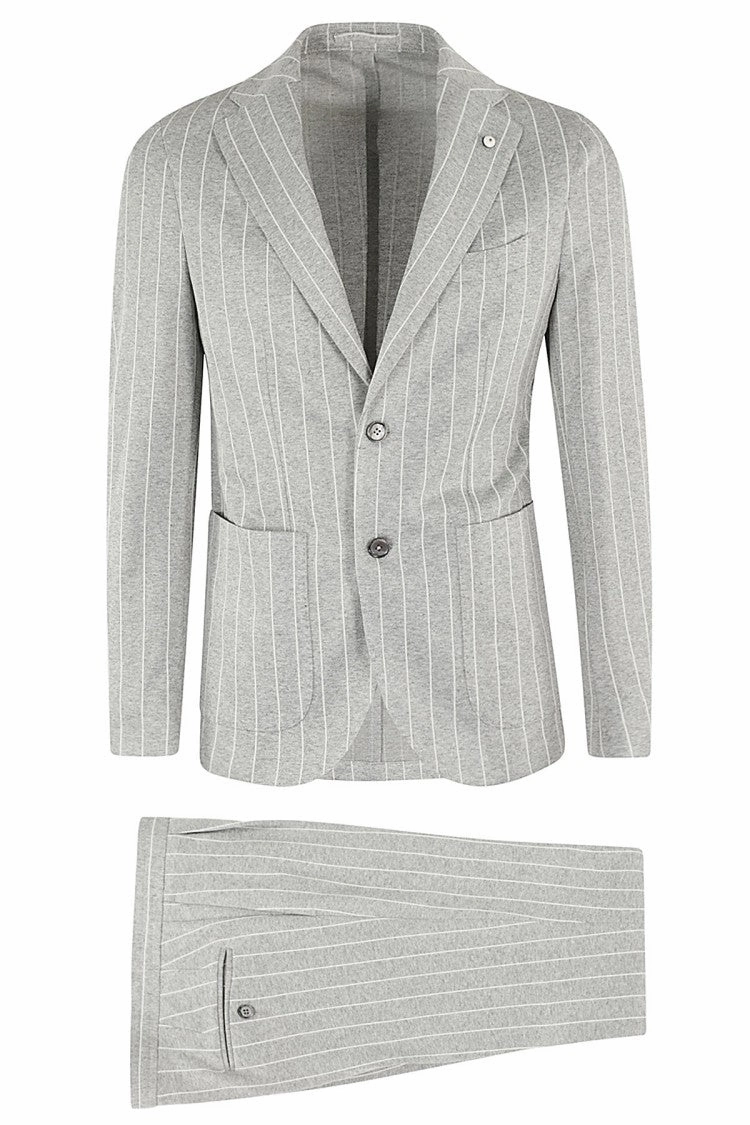 Pinstripe Suit With Structured Blazer