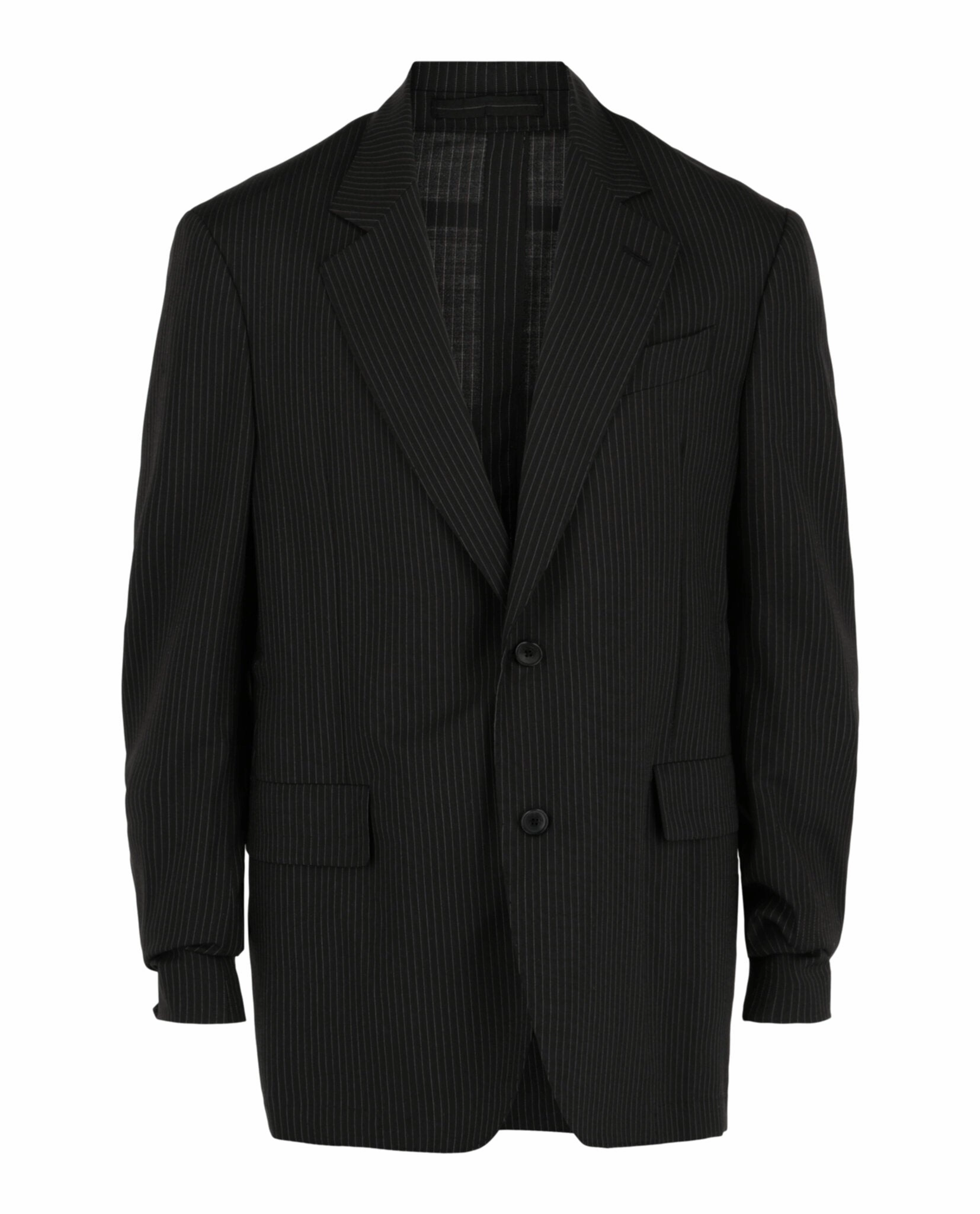 Pinstriped Wool Blazer