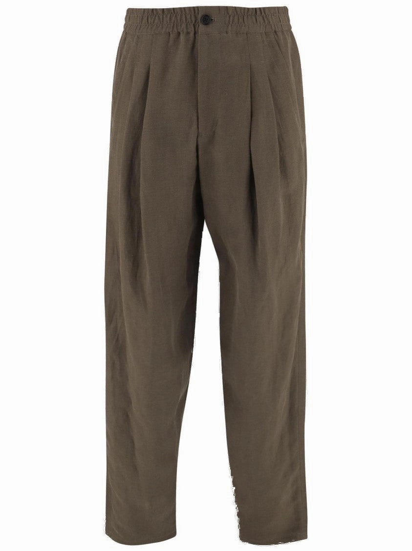 Pleated Linen Blend Pants